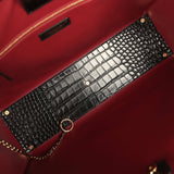 Chanel Large Cerf Shopping Bag Black Crocodile Embossed Calfskin Gold Hardware - Thumbnail View 8