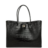 Chanel Large Cerf Shopping Bag Black Crocodile Embossed Calfskin Gold Hardware - Thumbnail View 1