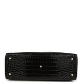 Chanel Large Cerf Shopping Bag Black Crocodile Embossed Calfskin Gold Hardware - Thumbnail View 6