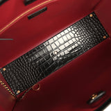 Chanel Large Cerf Shopping Bag Black Crocodile Embossed Calfskin Gold Hardware - Thumbnail View 7