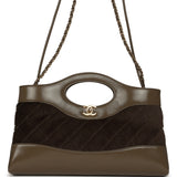 Chanel 31 Shopper Dark Khaki Shiny Lambskin and Pony Hair Gold Hardware - Thumbnail View 1