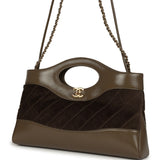 Chanel 31 Shopper Dark Khaki Shiny Lambskin and Pony Hair Gold Hardware - Thumbnail View 5