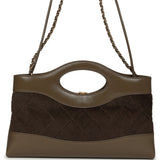 Chanel 31 Shopper Dark Khaki Shiny Lambskin and Pony Hair Gold Hardware - Thumbnail View 4