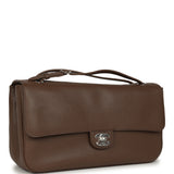 Chanel Maxi "Souplissimo" Small Flap Bag Brown Grained Calfskin Silver Hardware - Thumbnail View 2