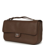 Chanel Maxi "Souplissimo" Small Flap Bag Brown Grained Calfskin Silver Hardware - Thumbnail View 5