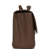 Chanel Maxi "Souplissimo" Small Flap Bag Brown Grained Calfskin Silver Hardware - Thumbnail View 3