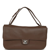 Chanel Maxi "Souplissimo" Small Flap Bag Brown Grained Calfskin Silver Hardware - Thumbnail View 7