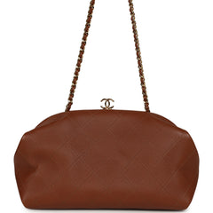 Chanel Small Clutch with Chain Camel Lambskin Gold Hardware