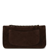 Chanel Maxi "Souplissimo" Small Flap Bag Dark Brown Suede Gold Hardware - Thumbnail View 4