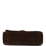 Chanel Maxi "Souplissimo" Small Flap Bag Dark Brown Suede Gold Hardware - Thumbnail View 6