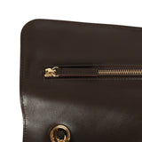 Chanel Maxi "Souplissimo" Small Flap Bag Dark Brown Suede Gold Hardware - Thumbnail View 8