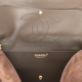 Chanel Maxi "Souplissimo" Small Flap Bag Dark Brown Suede Gold Hardware - Thumbnail View 10