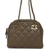 Chanel Small Bowling Bag Dark Khaki Lambskin Gold Hardware - Thumbnail View 1
