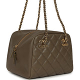 Chanel Small Bowling Bag Dark Khaki Lambskin Gold Hardware - Thumbnail View 2