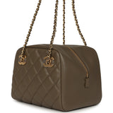 Chanel Small Bowling Bag Dark Khaki Lambskin Gold Hardware - Thumbnail View 5