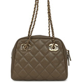 Chanel Small Bowling Bag Dark Khaki Lambskin Gold Hardware - Thumbnail View 4
