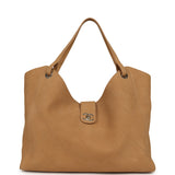 Chanel Maxi Shopping Bag Beige Grained Nubuck Calfskin Light Gold Hardware - Thumbnail View 1