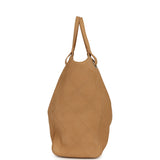 Chanel Maxi Shopping Bag Beige Grained Nubuck Calfskin Light Gold Hardware - Thumbnail View 3