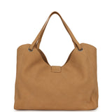 Chanel Maxi Shopping Bag Beige Grained Nubuck Calfskin Light Gold Hardware - Thumbnail View 4