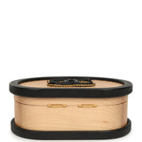 Pre-owned Chanel Small Round CC Vanity Case Tan Beechwood, Black Calfskin Antique Gold Hardware - Thumbnail View 6
