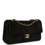 Chanel Medium "Souplissimo" Flap Bag Black Suede Gold Hardware - Thumbnail View 2