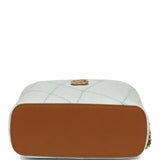 Chanel Mini CC Hobo Pouch with Chain Light Blue Denim and Brown Calfskin Gold Hardware - Thumbnail View 6