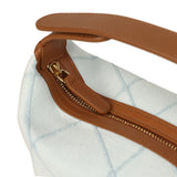 Chanel Mini CC Hobo Pouch with Chain Light Blue Denim and Brown Calfskin Gold Hardware - Thumbnail View 8