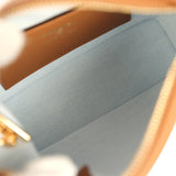 Chanel Mini CC Hobo Pouch with Chain Light Blue Denim and Brown Calfskin Gold Hardware - Thumbnail View 9