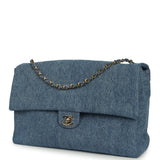 Chanel Maxi "Souplissimo" Large Flap Bag Blue Denim Gold Hardware - Thumbnail View 5