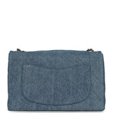 Chanel Maxi "Souplissimo" Large Flap Bag Blue Denim Gold Hardware - Thumbnail View 4