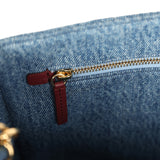 Chanel Maxi "Souplissimo" Large Flap Bag Blue Denim Gold Hardware - Thumbnail View 9