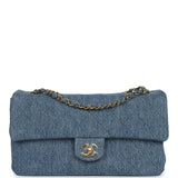 Chanel Maxi "Souplissimo" Small Flap Bag Blue Denim Gold Hardware - Thumbnail View 1