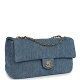 Chanel Maxi "Souplissimo" Small Flap Bag Blue Denim Gold Hardware - Thumbnail View 2