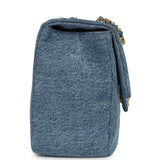 Chanel Maxi "Souplissimo" Small Flap Bag Blue Denim Gold Hardware - Thumbnail View 3