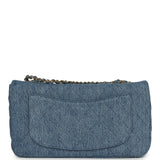 Chanel Maxi "Souplissimo" Small Flap Bag Blue Denim Gold Hardware - Thumbnail View 4