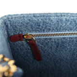 Chanel Maxi "Souplissimo" Small Flap Bag Blue Denim Gold Hardware - Thumbnail View 9