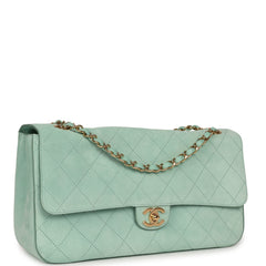 Chanel Maxi "Souplissimo" Small Flap Bag Green Suede Gold Hardware