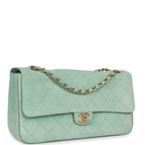Chanel Maxi "Souplissimo" Small Flap Bag Green Suede Gold Hardware - Thumbnail View 2
