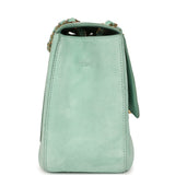 Chanel Maxi "Souplissimo" Small Flap Bag Green Suede Gold Hardware - Thumbnail View 3