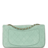 Chanel Maxi "Souplissimo" Small Flap Bag Green Suede Gold Hardware - Thumbnail View 4