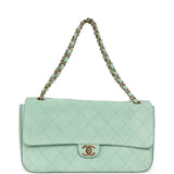 Chanel Maxi "Souplissimo" Small Flap Bag Green Suede Gold Hardware - Thumbnail View 7