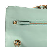 Chanel Maxi "Souplissimo" Small Flap Bag Green Suede Gold Hardware - Thumbnail View 8