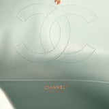 Chanel Maxi "Souplissimo" Small Flap Bag Green Suede Gold Hardware - Thumbnail View 11