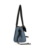 Chanel Small "Urban Essential" East West Shopping Tote Black Calfskin and Blue Denim Gold Hardware - Thumbnail View 3