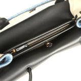 Chanel Small "Urban Essential" East West Shopping Tote Black Calfskin and Blue Denim Gold Hardware - Thumbnail View 7