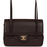 Chanel Small Preppy Coco Flap Bag Dark Brown Shiny Caviar Brushed Gold Hardware - Thumbnail View 1