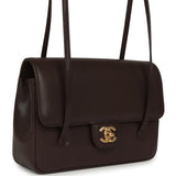 Chanel Small Preppy Coco Flap Bag Dark Brown Shiny Caviar Brushed Gold Hardware - Thumbnail View 2