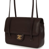 Chanel Small Preppy Coco Flap Bag Dark Brown Shiny Caviar Brushed Gold Hardware - Thumbnail View 5