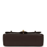 Chanel Small Preppy Coco Flap Bag Dark Brown Shiny Caviar Brushed Gold Hardware - Thumbnail View 6