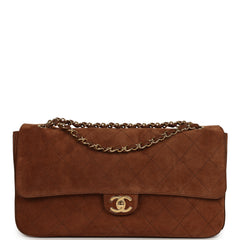 Chanel Maxi "Souplissimo" Small Flap Bag Camel Suede Gold Hardware
